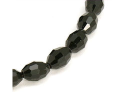 Glasschliffperlen oval Black, 6mm, 20 Stk