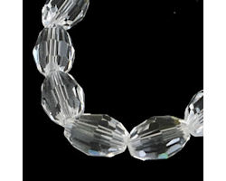 Glasschliffperlen oval Crystal, 6mm, 20 Stk