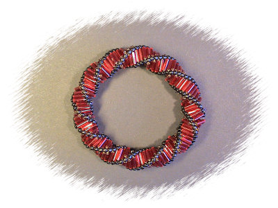 Spiralarmband rot/schwarz