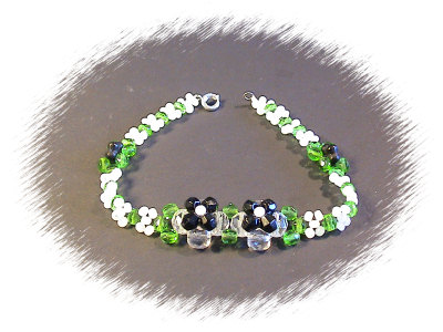 Armband weiss/grün