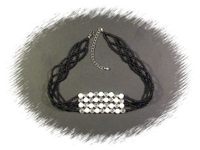 Halsband (schwarz/weiss)