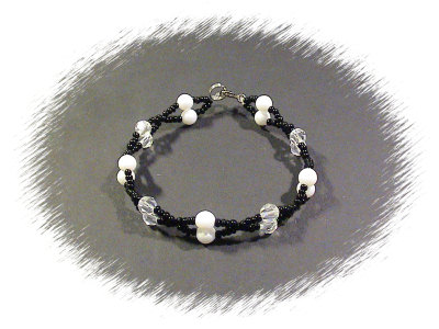 Swarovski Armband (schwarz/weiss)