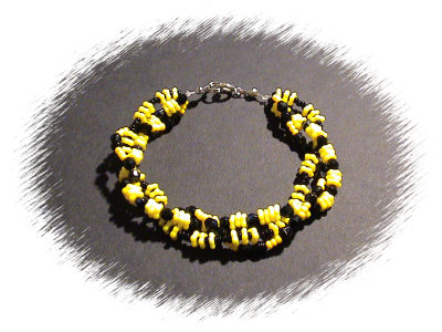 Gedrehtes Armband (gelb/schwarz)