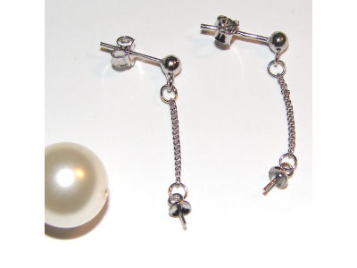 Ohrstecker mit Kette 925 St. Silber