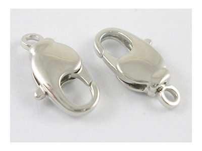 Karabinerverschluss, platin, 14mm, 1 Stk