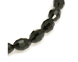 Glasschliffperlen oval Black, 9mm, 20 Stk