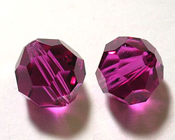 Round, 4mm, Fuchsia, 10 Stk