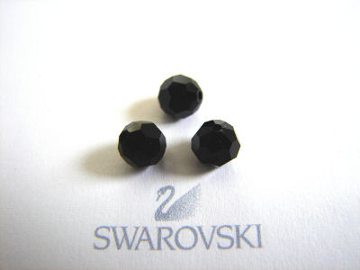 Round, 8mm, Jet, 5 Stk