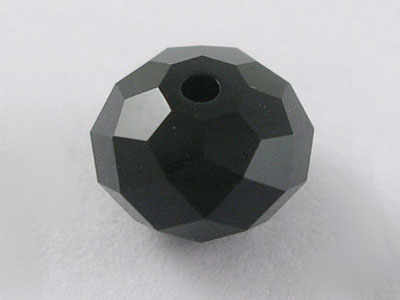 5040 Faceted Briolette, 12mm, Jet, 1 Stk