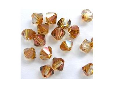 Bicone, 6mm, Crystal Copper, 10 Stk