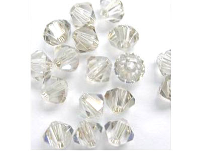 Bicone, 6mm, Crystal Silvershade, 10 Stk