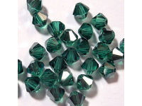 Bicone, 5mm, Emerald Satin, 10 Stk