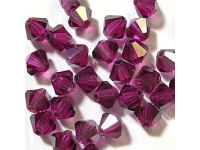 Bicone, 5mm, Fuchsia Satin, 10 Stk