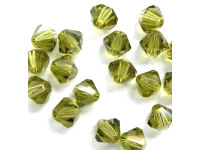 Bicone, 6mm, Khaki, 10 Stk