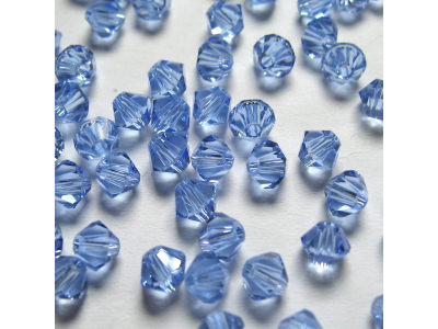Bicone, 3mm, Light Sapphire, 50 Stk