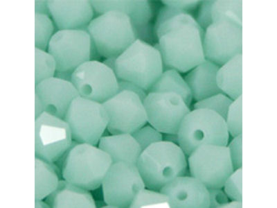 Bicone, 4mm, Mint Alabaster, 50 Stk