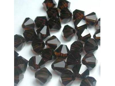 Bicone, 6mm, Mocca, 10 Stk