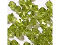 Bicone, 6mm, Olivine, 10 Stk