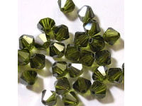 Bicone, 5mm, Olivine Satin, 10 Stk