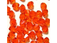 Bicone, 6mm, Red Topaz, 10 Stk