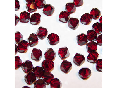 Bicone, 5mm, Siam Satin, 10 Stk