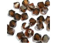 Bicone, 5mm, Smoked Topaz Satin, 10 Stk