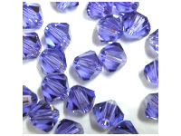 Bicone, 3mm, Tanzanite, 10 Stk