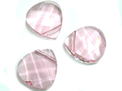 Flat Briolette, 15x14mm, Light Rose, 1 Stk