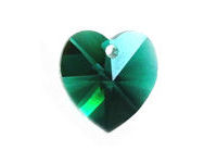 Heart, 14mm, Emerald, 1 Stk