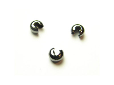 Crimp Covers black 4x3mm, 10 Stk