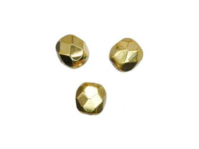 Glasschliffperlen Gold, 6mm, 50 Stk