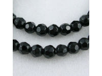 Glasschliffperlen Black, 4mm, 100 Stk