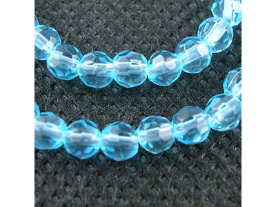 Glasschliffperlen Cyan, 4mm, 100 Stk
