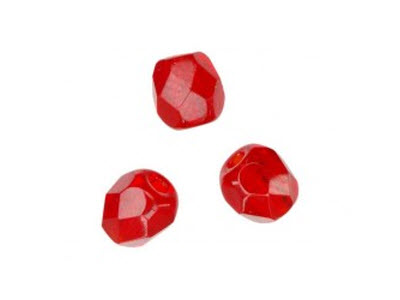 Glasschliffperlen Light Siam, 4mm, 100 Stk