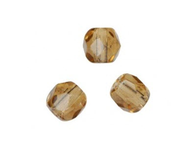 Glasschliffperlen Light Smoked Topaz, 4mm, 100 Stk