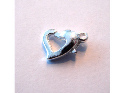 Karabinerverschluss "Herz", silber, 1 Stk