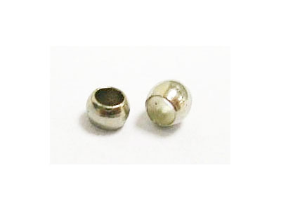 Quetschperlen, platin, 2mm, 100Stk