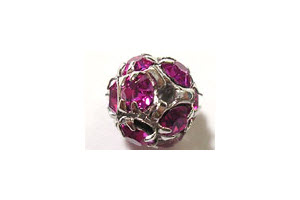 Strass-Kugel Fuchsia, 7mm
